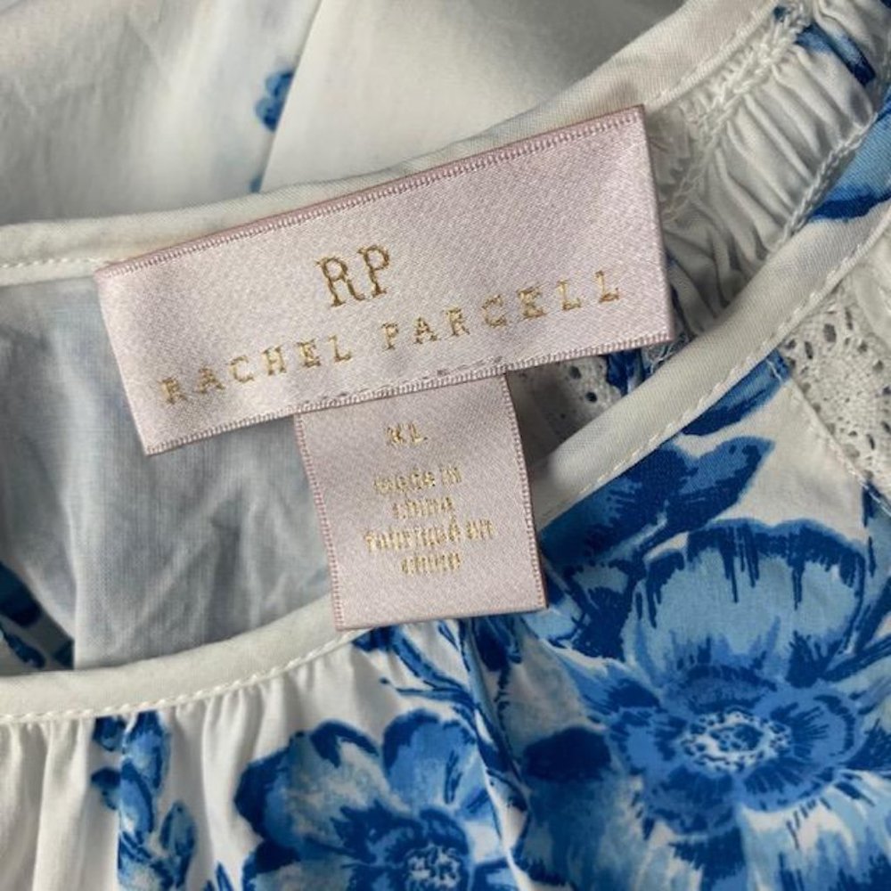 *SOLD* Rachel Parcell Blue Floral Ruffle Dress XL - Picture 6 of 6